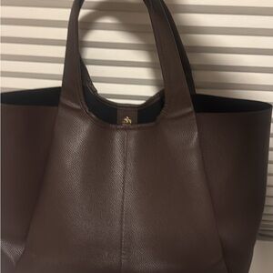 Anthropologie Chocolate Brown Utilia Tote Bag
